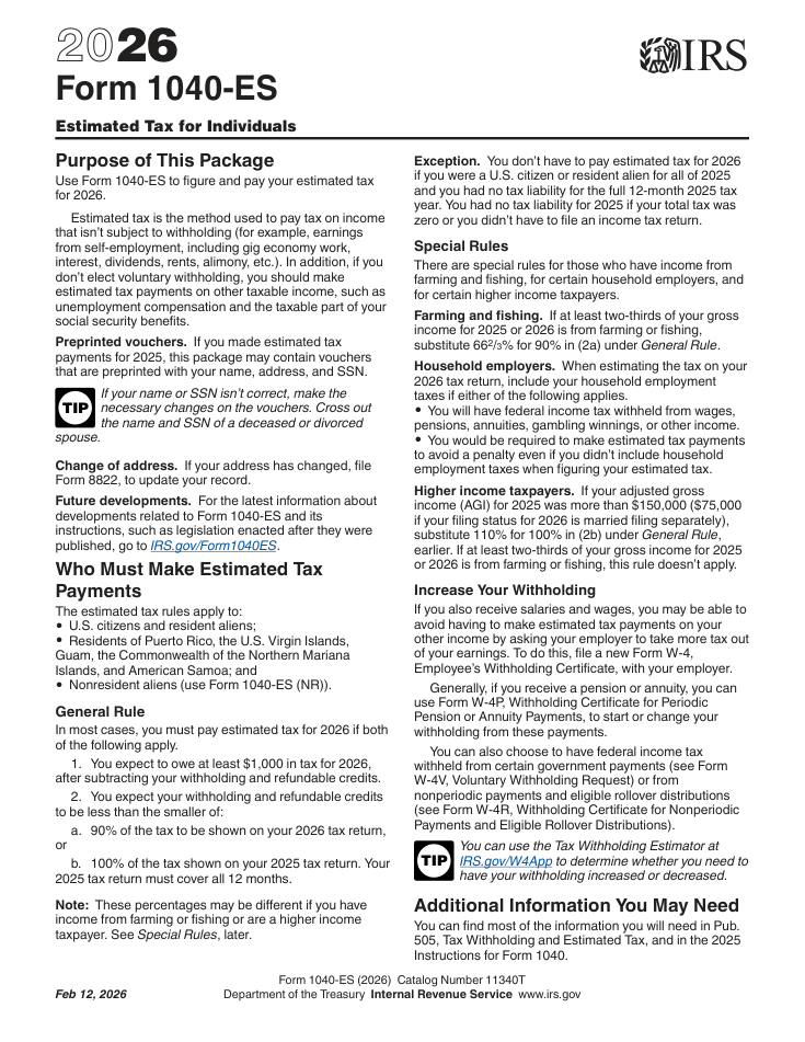 1040-ES sample form