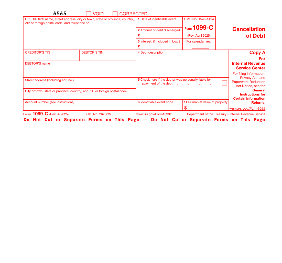 1099-C sample form